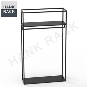 Boutique Clothing Store Floor Garment <strong>Display</strong> Shelves Double High Cabinet Iron Clothes Hanger Stand Clothing Shop Furniture - Product Image 3