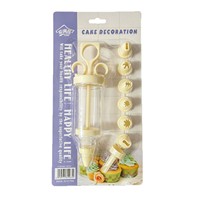Ensemble de 8 outils de décoration de gâteaux écologiques en plastique, très demandé, comprenant une seringue à pâtisserie et des douilles, facile à utiliser