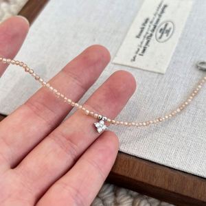 Fabricant de bijoux élégants Dylam, bracelet en argent sterling 925 avec perles rose clair, chaîne en zircone 5A, trèfle à quatre feuilles - Product Image 3