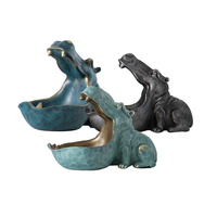 Decoração de resina artesanal, acessórios de decoração para casa de hippo, sala de estar, decoração criativa, armário de sapato, chave de entrada