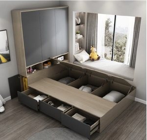 Cama Moderna Tamaño <span class=keywords><strong>Queen</strong></span> con Almacenamiento y Funciones de Masaje, Estructura de Madera, Color Personalizable - Product Image 1
