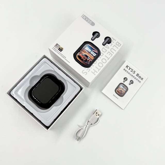 NEW MODEL KY55 High-definition screen + APP Smart Touch Screen Wireless Headset  BT Sport Headphone Gaming Earphone Auriculares