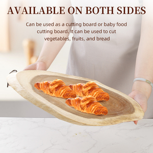 Acacia Wood Raw Cut Natural Wood Irregular Shape Disposable Dishwasher Safe 2.5cm Thick Cutting <strong>Board</strong> for Bread Fruit Camping - Product Image 5
