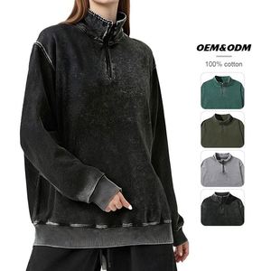 Sudadera con capucha para hombre, cuello alto, con cadena decorativa, 100% algodón puro, estilo oversize, personalizable - Product Image 2
