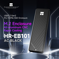 علبة خارجية لمحرك أقراص SSD من نوع M.2 NVMe من Thermalright عالية السرعة طراز HR-EB101 أسود مع منفذ USB3.2 Gen2
