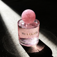 Meistverkaufte Klare Transparente Bedruckbare 30ml 50ml 100ml Leere Parfümflasche mit Harzkugelkappe Glasflasche mit Verpackungsbox