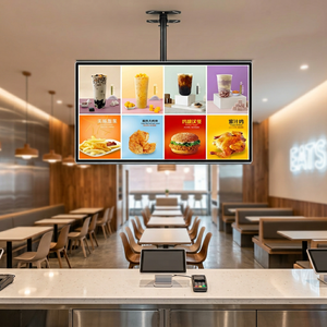 ป้ายไฟ LED แบบแขวนปรับแต่งได้ บางเฉียบ กรอบอะลูมิ<span class=keywords><strong>เ</strong></span>นียมสีดำ รูปทรงสี่เหลี่ยมผืนผ้า สำหรับใช้งานภายในอาคาร - Product Image 2