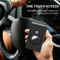 Dompet Pria untuk Uang dan Kartu Kredit dengan Jendela ID, Anti RFID, Casing Logam, Penutup Magnetik, Dompet Saku Depan