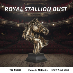 Busto de Caballo Rey Estilo Art Déco Moderno, Hecho en India, Ideal para Bodas, Cumpleaños o Diwali - Product Image 2