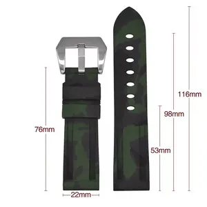 TPU Watch Strap Replacement Quick Release Camouflage Rubber Watch Band 20mm 22mm 24mm 26mm Sports Silicone Watch Band Bracelet