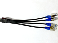 XXD RJ45 Montaje en panel Cable de extensión macho a hembra Cat5e Cable Ethernet de parche con bloqueo de tornillo Cables de comunicación de 1 a 4 puertos