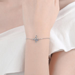 Wholesale Custom Made Fine S925 Sterling <b>Silver</b> Moissanite <b>Bracelet</b> Bow <b>Bracelet</b> <b>Adjustable</b> Women Jewelry - Product Image 3
