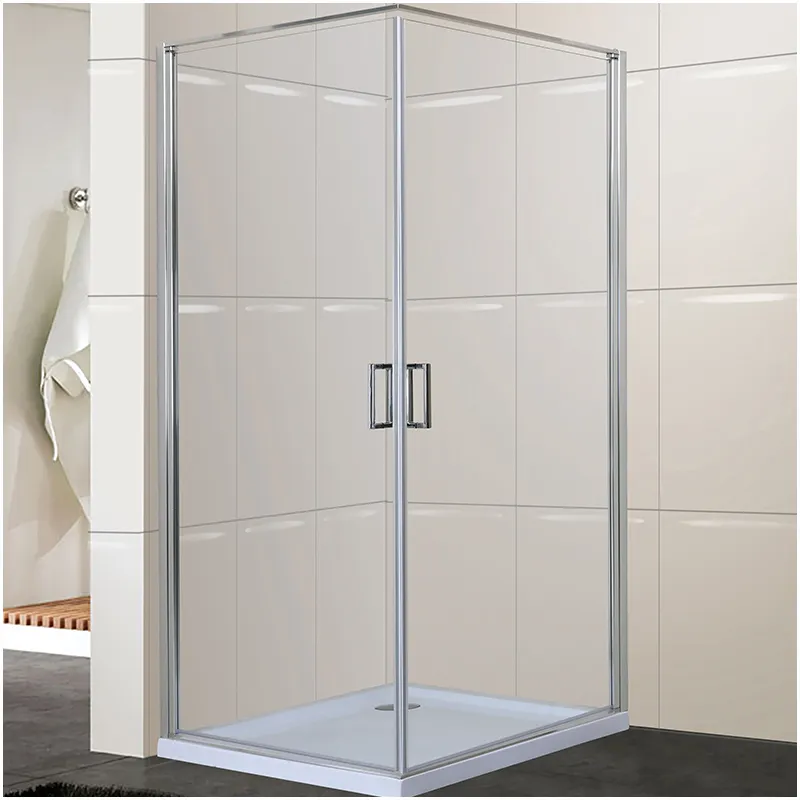 double door shower enclosure 2 sided glass frameless shower door kits glass hinged shower door