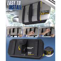 Accessoires de voiture avec fermeture à glissière Visière Bandes élastiques Pochette de rangement Étui à lunettes Porte-cartes Porte-cartes Molle Organisateur de pare-soleil de voiture