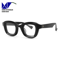 Monture de lunettes optiques carrées en acétate épais faites à la main, style classique, pour visage en forme de losange, collection de luxe 2025