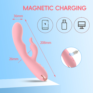 ของเล่นทางเพศแบบสั่น Triple Flirting Real Rabbit Vibrator Dildo พร้อมระบบสั่นและกระพือสองระบบ 10 แบบ สำหรับผู้หญิง กระตุ้นจุดจี คลิตอริส และช่องคลอด - Product Image 6