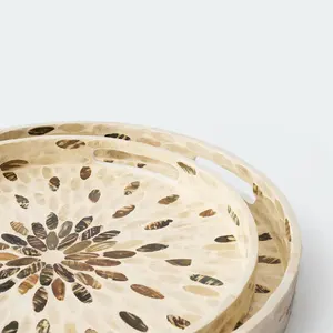 Bandeja de servicio con asas para mesa de comedor y decoración, elegante, mopa, decoración, proveedor de Vietnam - Product Image 2