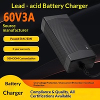 Chargeur de batterie au plomb-acide 60V3A DC, prise en ABS/PC, certifié PSE SAA CE 3C