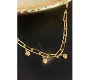 Collier à bulles en or jaune 18 carats avec diamants naturels Xinfly - Product Image 1
