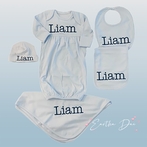 Bébé garçon Coming Home tenue 100% coton monogramme Footie Sleeper nouveau-né bébé vêtements garçon 0-3 mois - Product Image 2