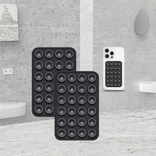 Double Sided Flexible Waterproof Silicone Suction Cup Phone Case Mount with Hands-Free Grip Selfie Stand for for