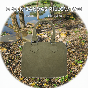 Bolso Boston de Lona Verde con Dos Asas Redondas, Cierre de Cremallera, Correa de Cadena, Capacidad de 2-2.9L, Estilo Clásico para Mujer, Uso Diario - Product Image 2