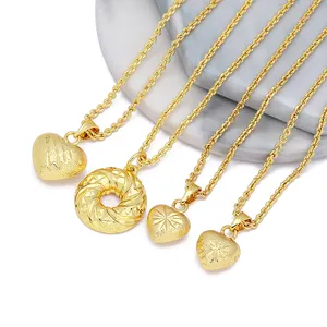 Jxx 2024 produk baru liontin hati kuningan berlapis emas 24k cantik untuk Anting dan kalung perhiasan