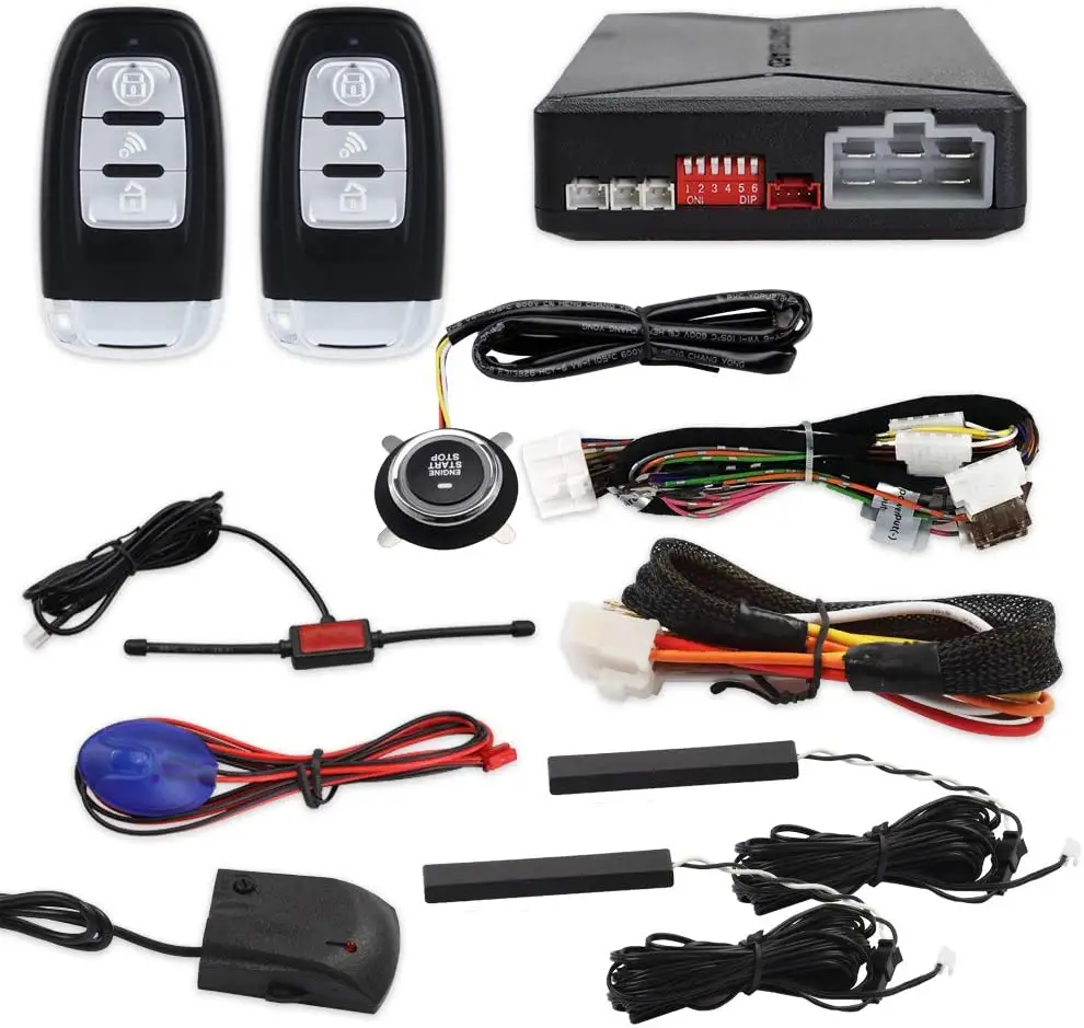 EASYGUARD EC010 PKE Car Alarm System With Push Engine Start Remote Engine Start Keyless Entry