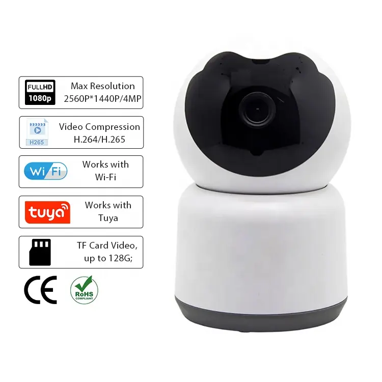 Vigilabebes con Camara 355 Grad PTZ WLAN Babymonitor Kamera 4MP Zwei-Wege-Audio Indoor tuya Smart kabellose IP Kamera