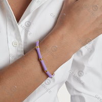 Bracelet en argent sterling 925 avec émail en forme de tige de bambou, bijoux minimalistes et élégants Gemnel