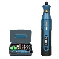 Meilleures ventes : Meuleuse droite rechargeable à batterie lithium haute puissance 7,4 V, ensemble de 66 pièces en boîte plastique haut de gamme, bleue