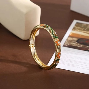 Bracelets Chinois Traditionnels en Émail Cloisonné, Vente en Gros d'Usine, Joncs Ouverts pour Femmes, Bijoux Tendance - Product Image 3