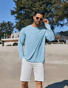 เสื้อกันแดดผู้ชาย แขนยาวแบบแร็กแลน เสื้อแรชการ์ดสำหรับเล่นน้ำ น้ำหนักเบา แห้งเร็ว ป้องกันแสงแดด UPF 50 สำหรับตกปลา ผลิตจากโพลีเอสเตอร์ 100% - Product Image 2