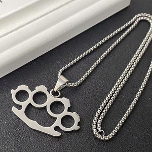 <span class=keywords><strong>Collier</strong></span> pendentif chaîne de poignet en acier inoxydable pour motard, haute qualité, couleur acier, bijoux pour homme, cadeau - Product Image 2