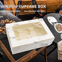 Dossier en carton kraft avec fenêtre et insert, impression gaufrée, matériaux recyclés pour le stockage de cupcakes et de conserves