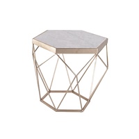 Table d'angle moderne en acier inoxydable, meuble de salon, de luxe, design central, avec jambes dorées, dessus en marbre, Table basse