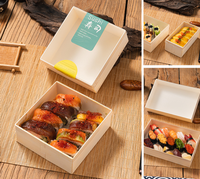 Boîte à charcuterie en bois avec couvercle anti-buée, boîte bento pour sushi, truffes, sandwichs, beignets, fruits, desserts, idéale pour les fêtes et les plats à emporter