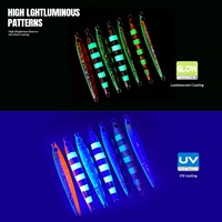 LUCKYSHOT Leurre Métallique Rapide à Effet UV Luminescent, Plaque de Fer Coulante avec Hameçons Robustes pour la Pêche en Mer, Sports et Loisirs