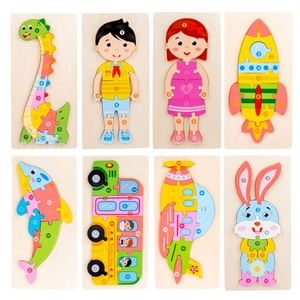 Kids Birthday Gift Learning Toy Toddler Wooden Vehicle Animal Shape Peg <b>Puzzles</b> for Boys Girls - Product Image 2
