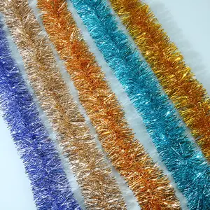 Christmas Tinsel Garland Metallic Twist Garland Tinsel Decoration for Christmas Party Supplies Christmas tree Decorations