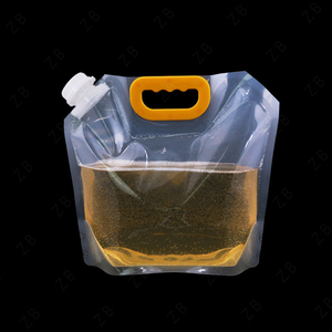 Low MOQ Doypack Soft <b>Bags</b> With Spout Beverages Plastic Stand Up <b>Bags</b> 5 Litre <b>Transparent</b> Pouch With Portable Handle - Product Image 3