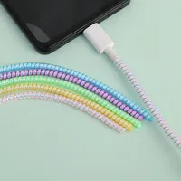 Protector de Cable de Datos en Espiral Láser, Funda Protectora para Cable de Carga USB, Enrollador de Cable Anti-mordidas para iPhone, Mi, Universal