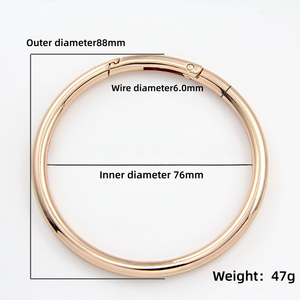 Anillo de resorte metálico de 76 mm, mosquetón, gancho de resorte, llavero, anillo ovalado de resorte con puerta abierta, oro, muestra gratuita, aleación de zinc, redondo, <span class=keywords><strong>3</strong></span> colores - Product Image 6