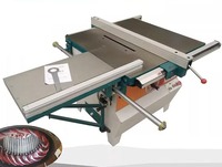 Scie circulaire à table coulissante à panneaux verticaux pour le travail du bois à 45/90 degrés avec table de travail mobile et moteur à noyau