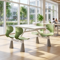 Table à manger en acier pour quatre personnes au design moderne, mobilier pour la maison, la cantine scolaire ou le restaurant, en métal pour un usage en appartement