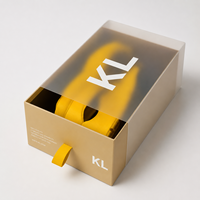 Boîte à chaussures personnalisée avec fenêtre en plastique, boîte cadeau pour chaussures en cuir pour homme, boîte cadeau pour sandales pour femme, emballage en papier avec logo gaufré or