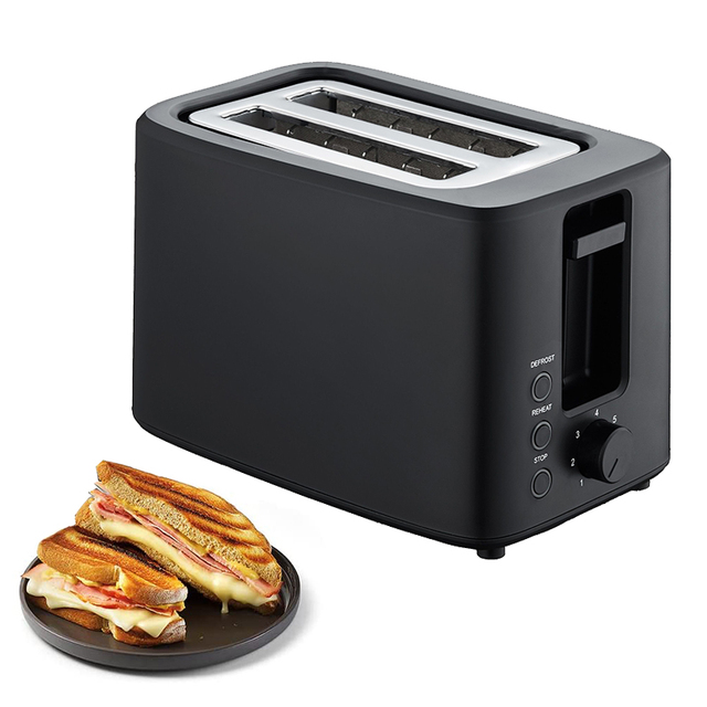 Free Sample Kitchen Bread Toaster Maker Defrost Bagel Cancel Function & 7 Shade Settings 2 Slice Normal Toaster