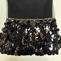 Bordure en sequins avec strass et bordure en perles, tissu en dentelle à mailles, largeur 17 cm, décoration brodée pour la couture