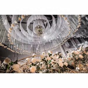 LZB084 Elegante Drappeggio in Chiffon Bianco Effetto Nuvola per Decorazione Soffitto Matrimoniale Vendita all'Ingrosso - Product Image 6