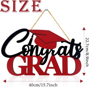 Pafu 2026 Decorazioni Personalizzate per Feste di Laurea, Accessori per Foto da 16 Pollici, Insegna in Legno 'Congratulazioni Laureato' - Product Image 1